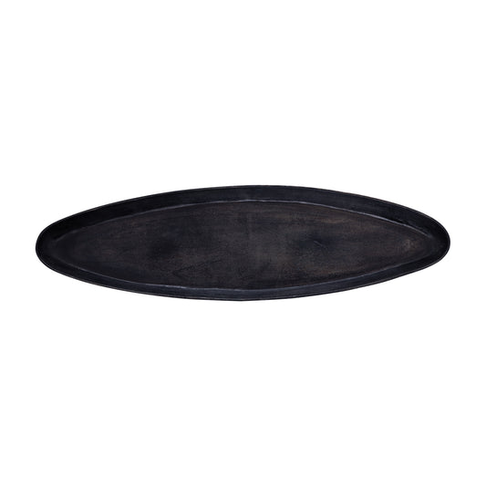 Yaren Black Alu Oval Bowl With Border Large