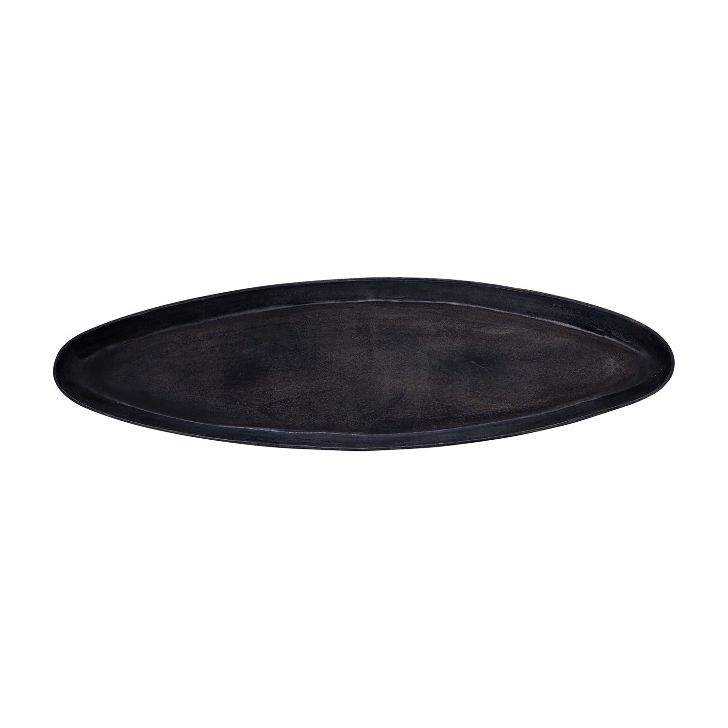 Yaren Zwarte Aluminium Schaal Ovaal Met Rand Groot 7x106x33 cm