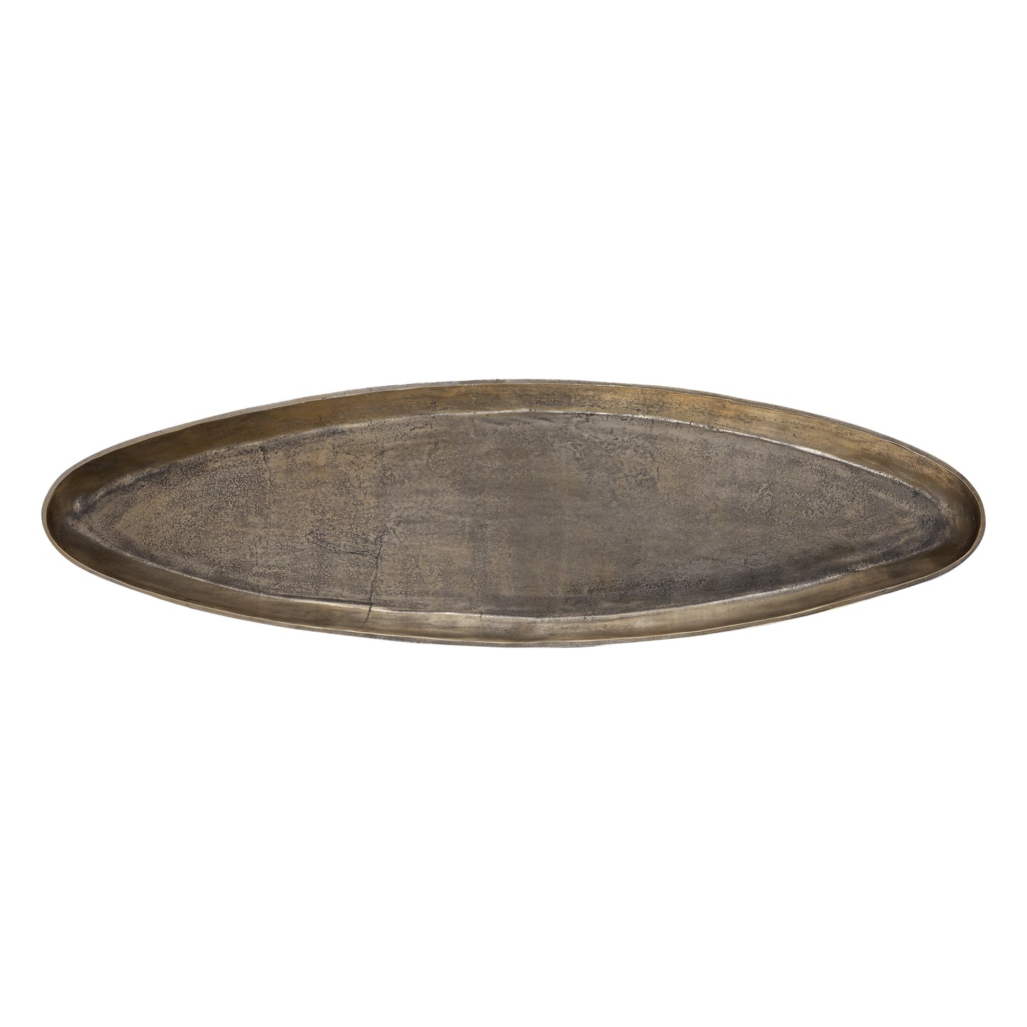 Yaren Gouden Aluminium Schaal Ovaal Met Rand Groot 7x106x33 cm