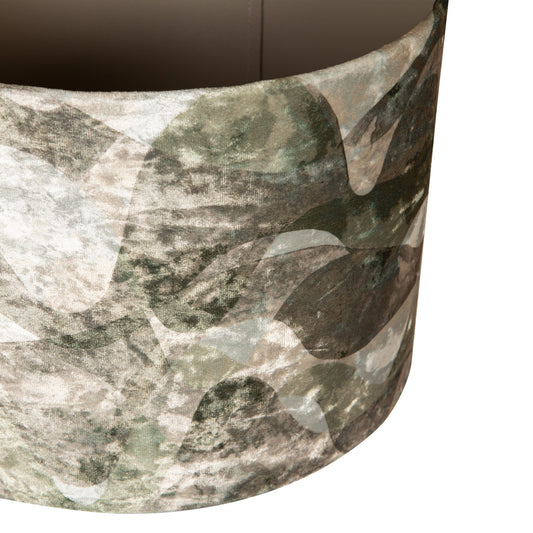 Mocca Green Fabric Wavy Stripes Lampshade Round S