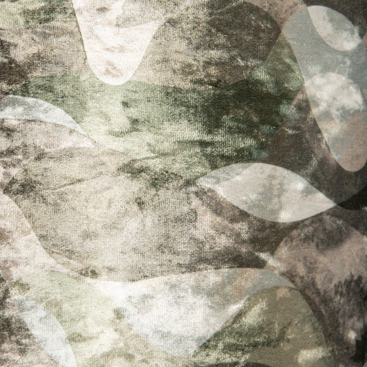 Mocca Green Fabric Wavy Stripes Lampshade Round L