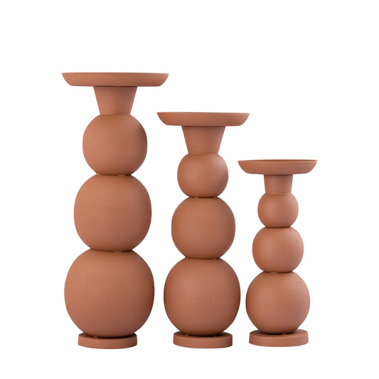 Shannan Roestkleurige Ronde Kandelaar Met Lampjes L 52.5x20x20 cm