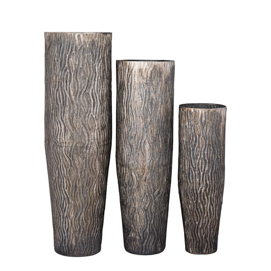 Deandra Silver Alu Sheet Pot Wavy Patt Rnd SV3