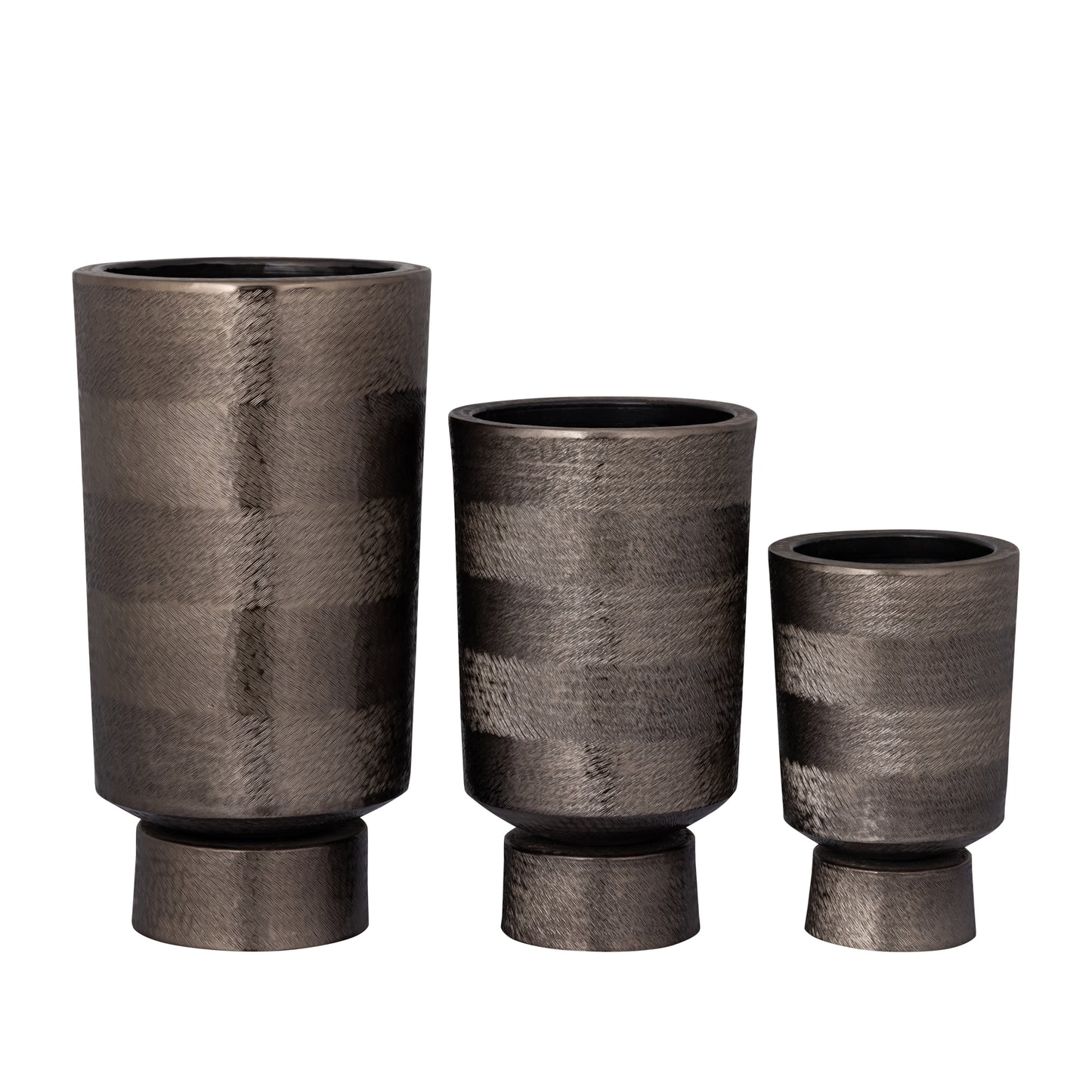 Erga Black Alu Sheet Zigzag Pot Round M