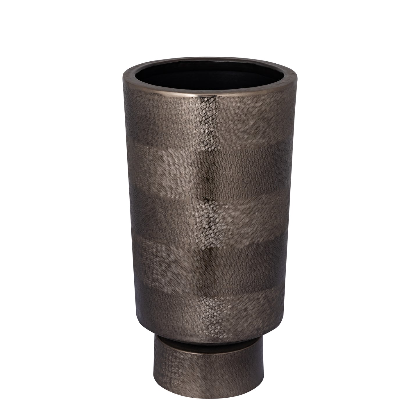 Erga Black Alu Sheet Zigzag Pot Round L