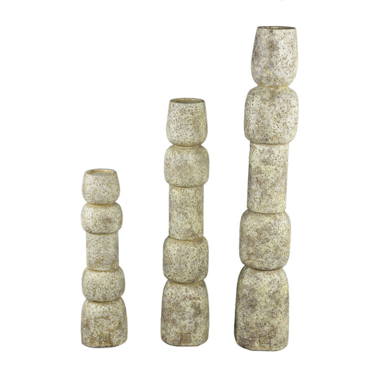 Terrina Cream Cement Bulbs Shaped Candle Holder S