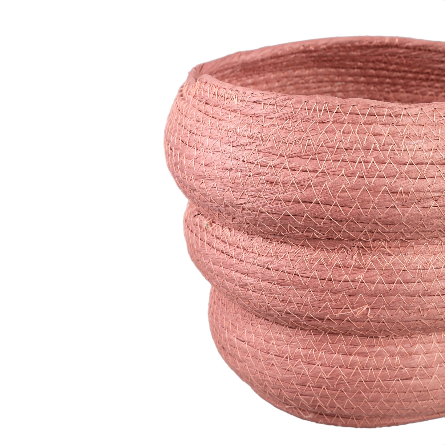 Summera Pink Round Paper Rope Pot Layered SV3