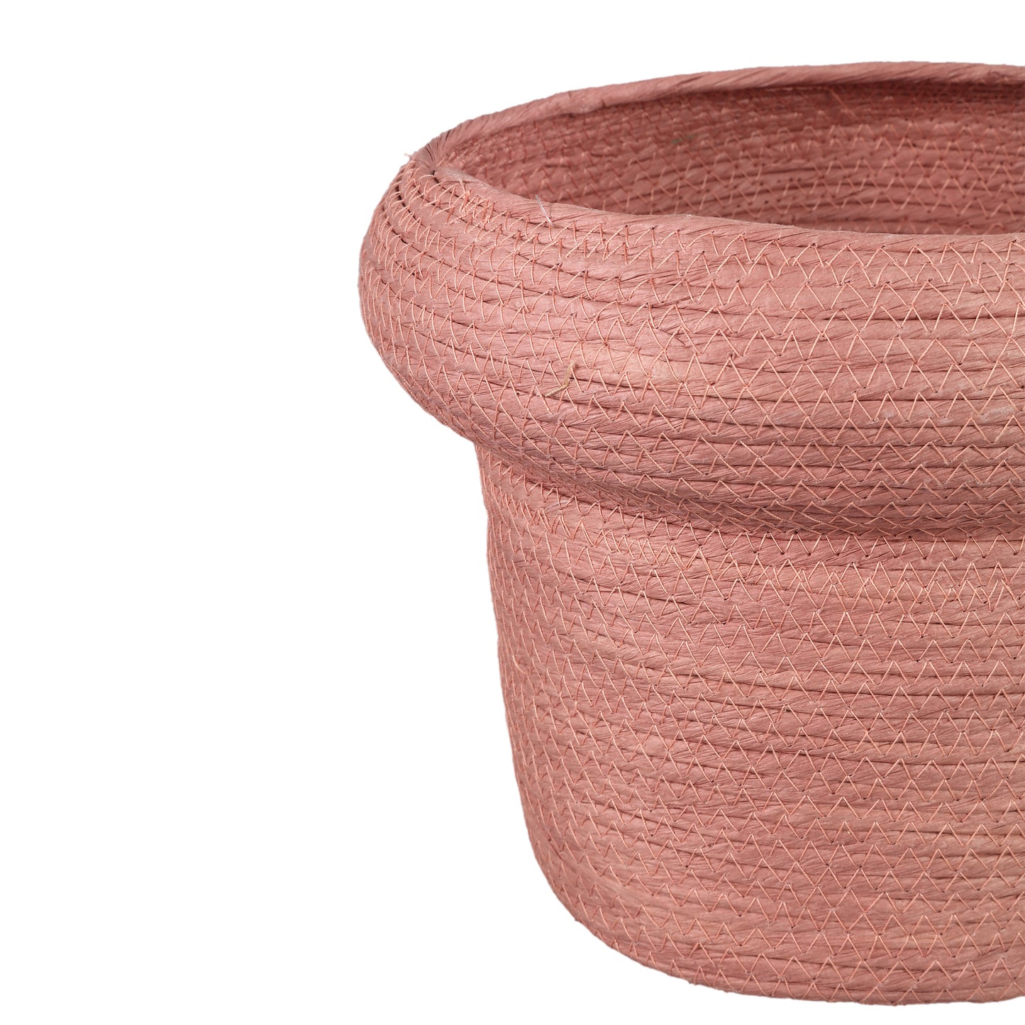 Summera Pink Round Paper Rope Pot W Border SV3