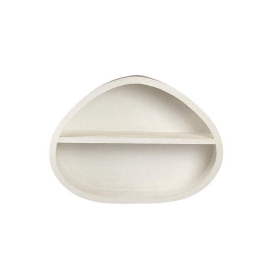 Emmelie White MDF Rough Oval Wall Rack Low