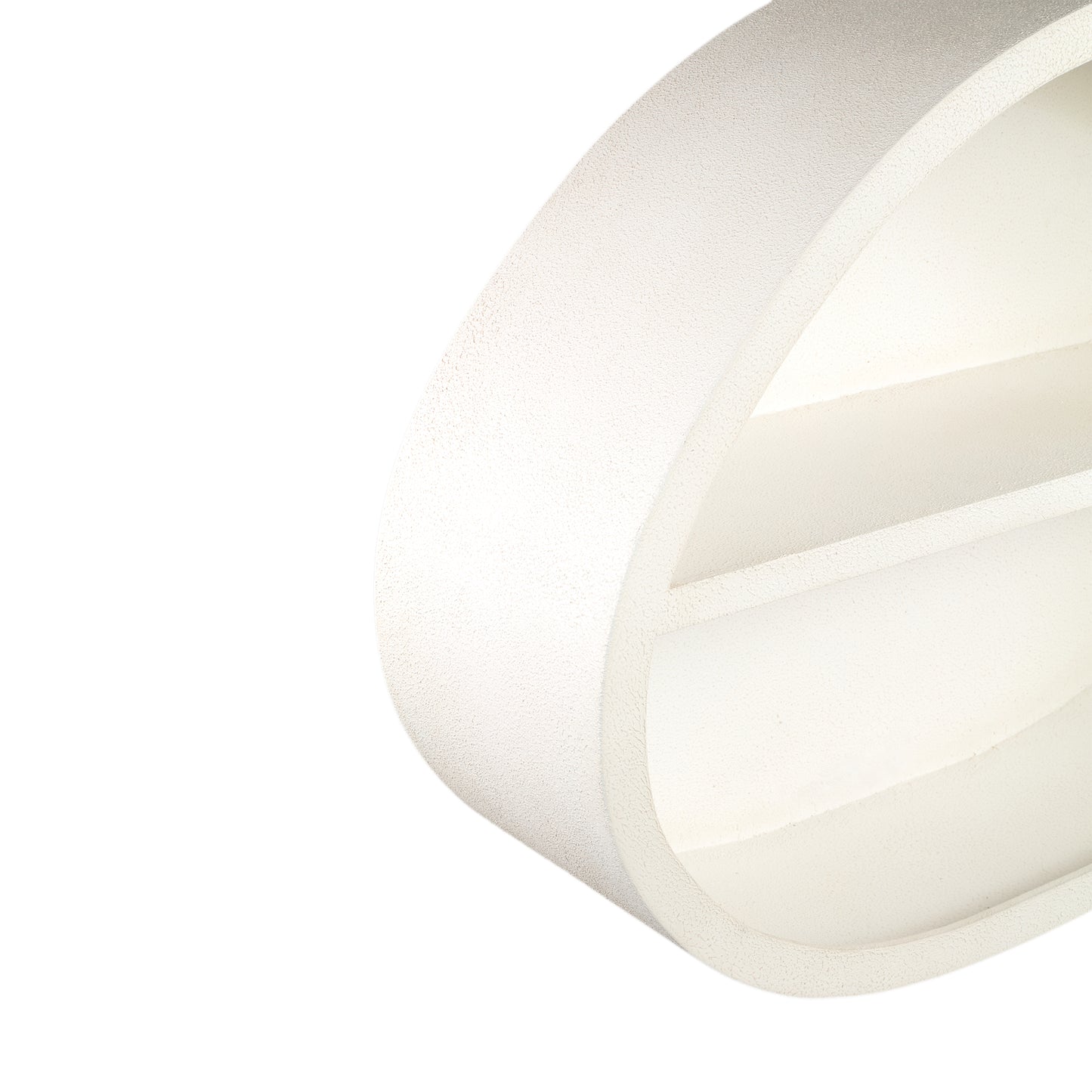 Emmelie White MDF Rough Oval Wall Rack Low