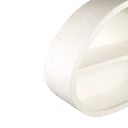Emmelie White MDF Rough Oval Wall Rack Low