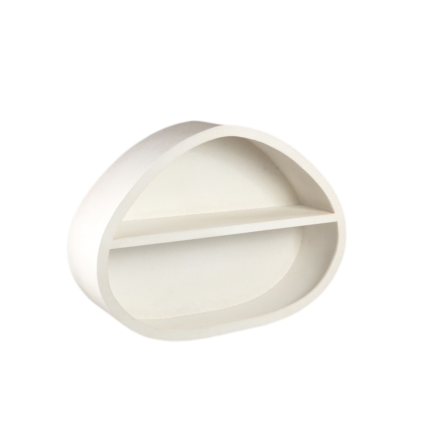 Emmelie White MDF Rough Oval Wall Rack Low