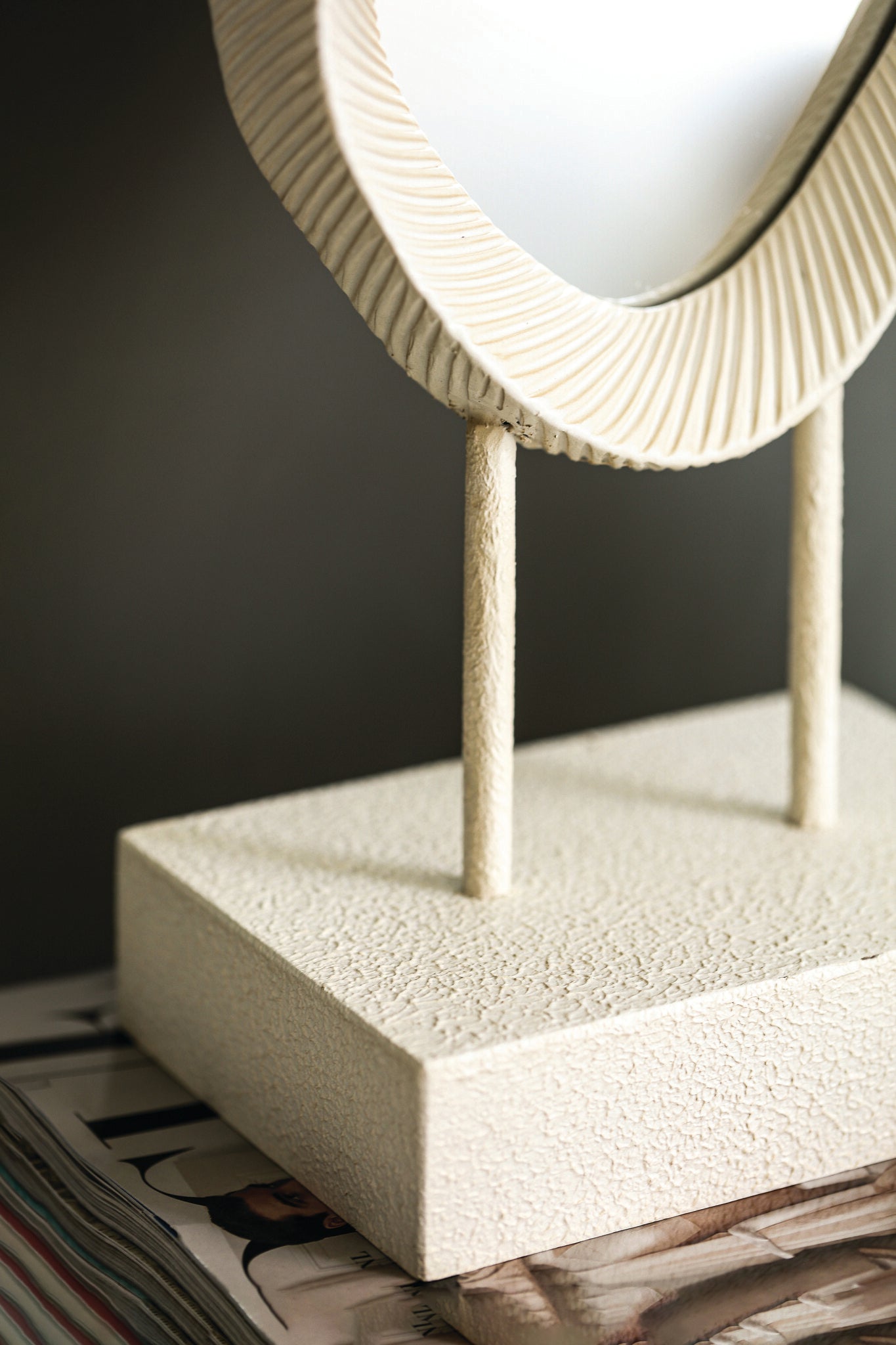 Eilish White Poly Organic Mirror On Mdf Base High