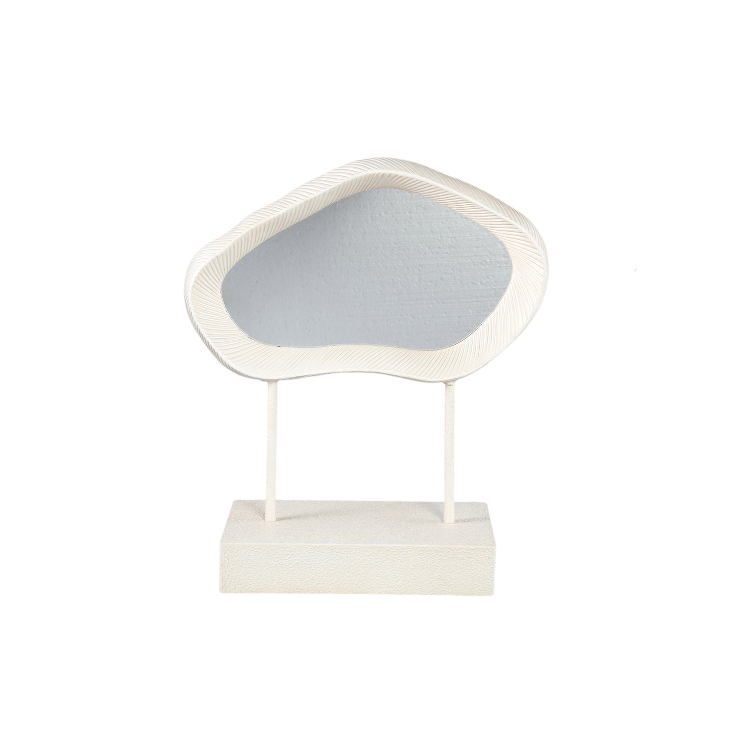 Eilish White Poly Organic Mirror On Mdf Base Low