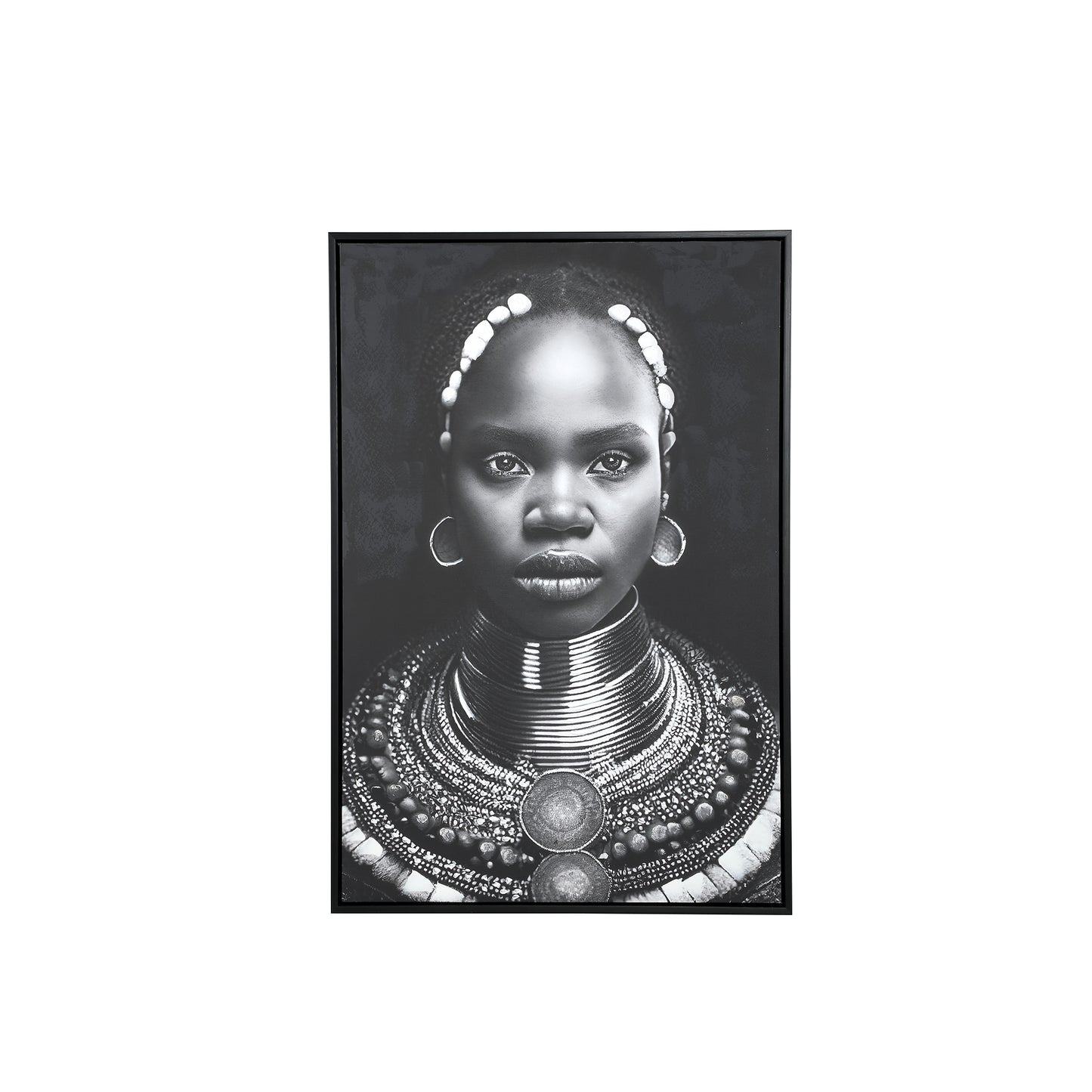 Romaan Black Polyester Painting Rectangle FaceS