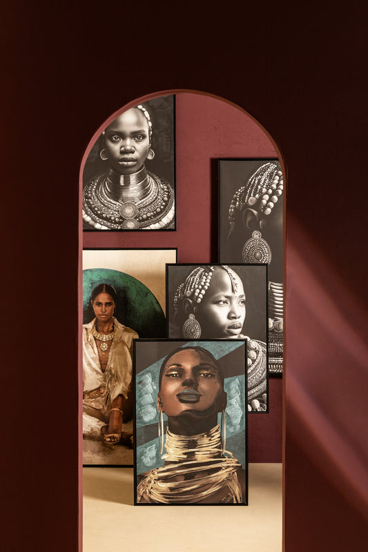 Romaan Black Polyester Painting Rectangle FaceS