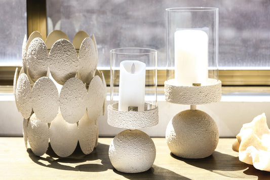 Tiyron Cream Iron Round Stormlight Round Pattern