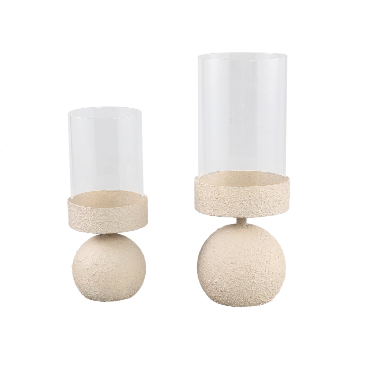 Cheska Cream Iron Round Stormlight Bulb W Glass L