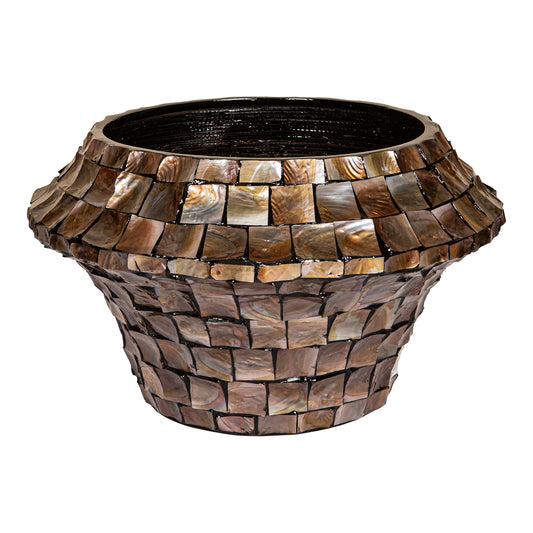 Daven Bronze Poly Shell Bamboo Pot Round Low M