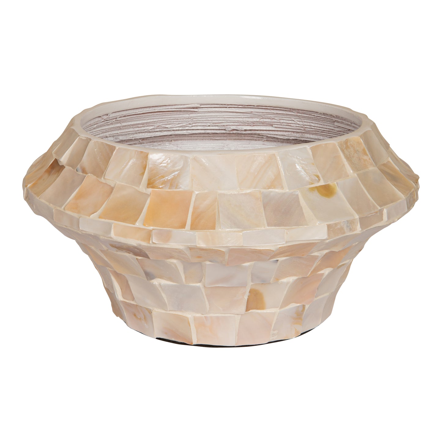 Daven Cream Poly Shell Bamboo Pot Round Low S