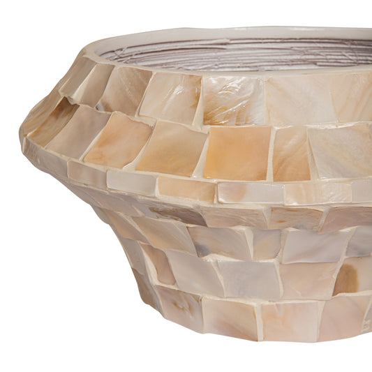 Daven Cream Ronde Bamboe Pot Laag S 20x41x41 cm