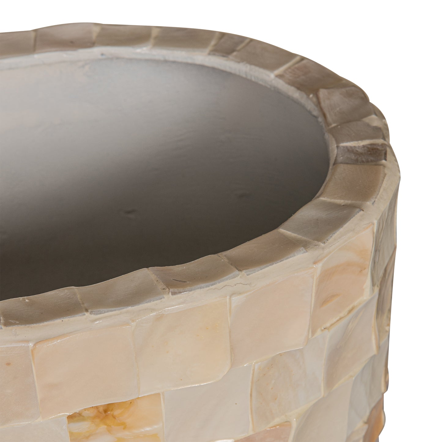 Daven Cream Poly Shell Paper Pot Oval High L