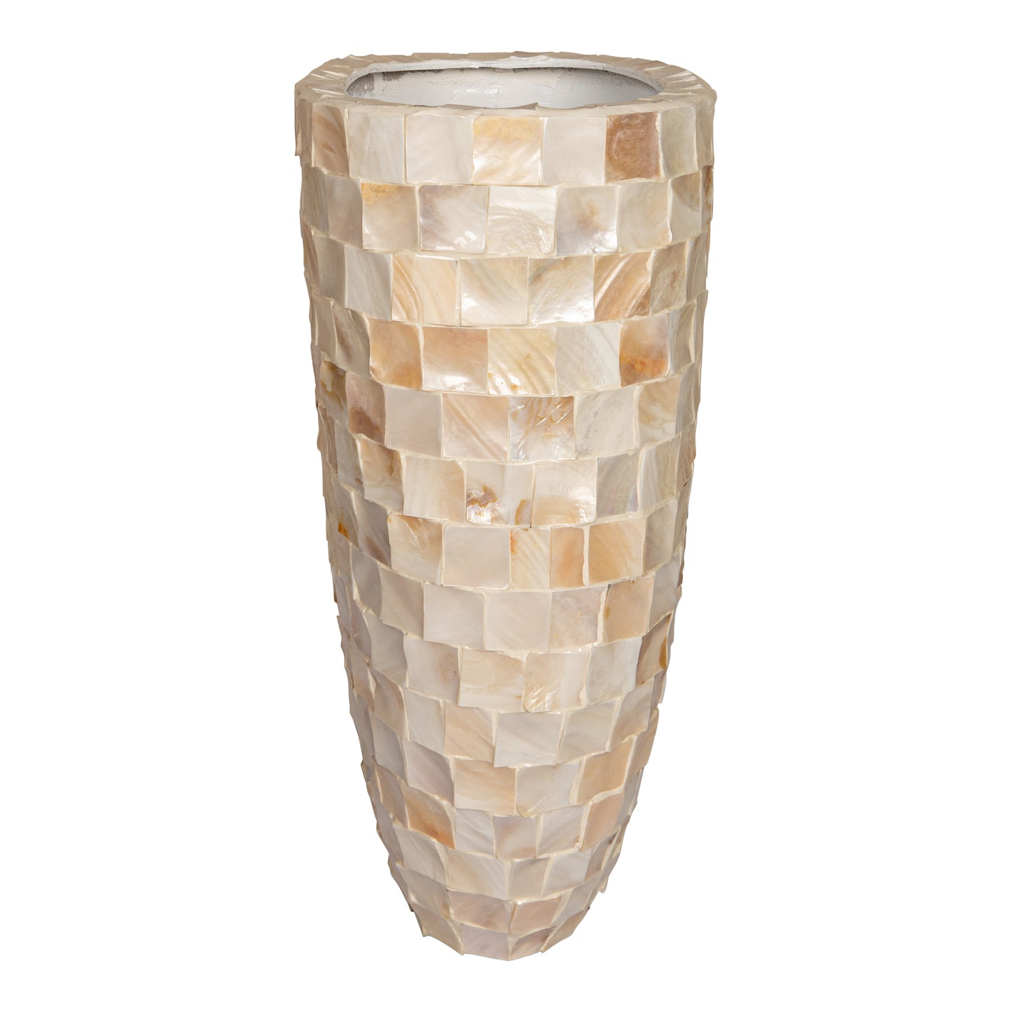 Daven Cream Poly Shell Paper Pot Oval High L