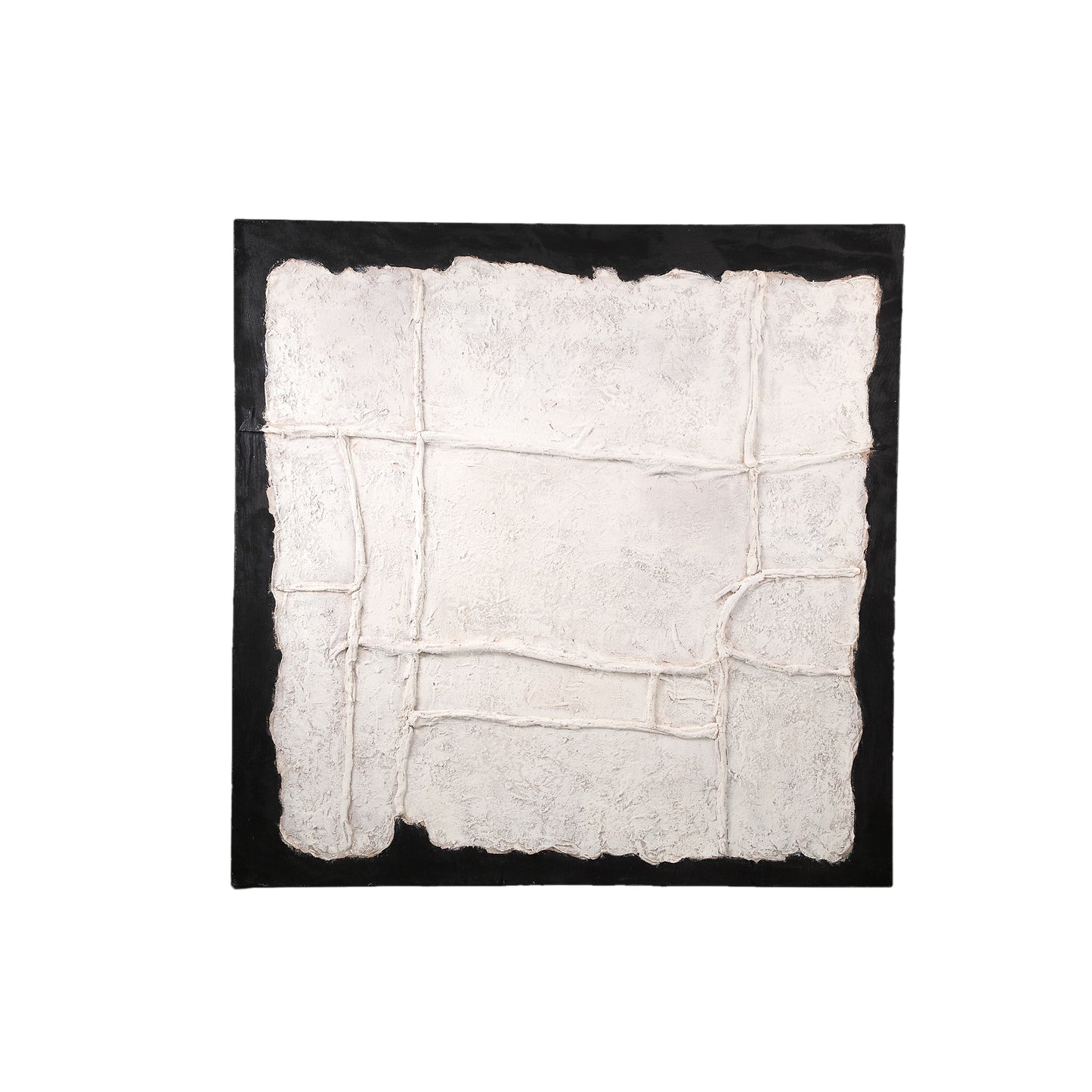 Suyen White Canvas Wall Panel Abstract Lines