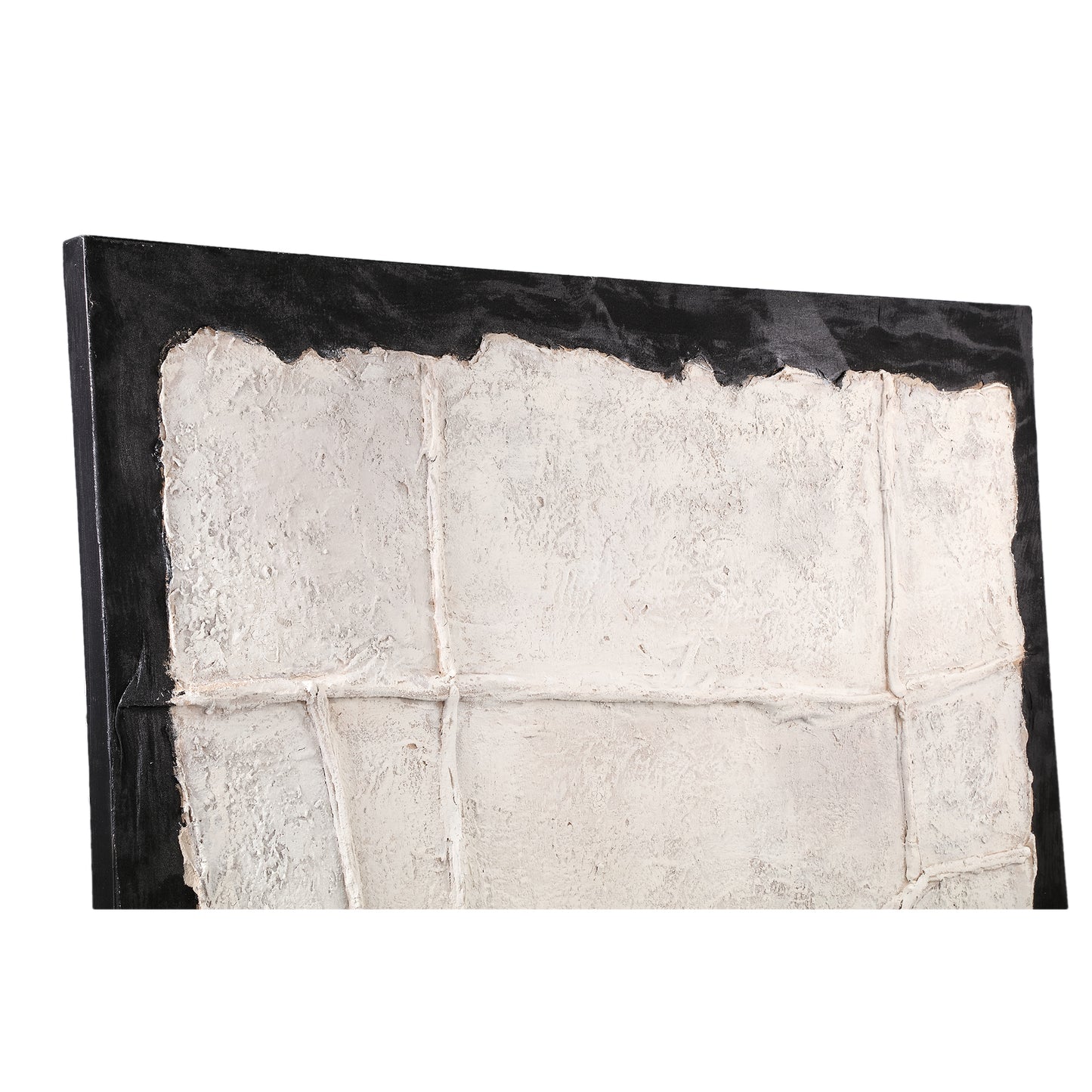 Suyen White Canvas Wall Panel Abstract Lines