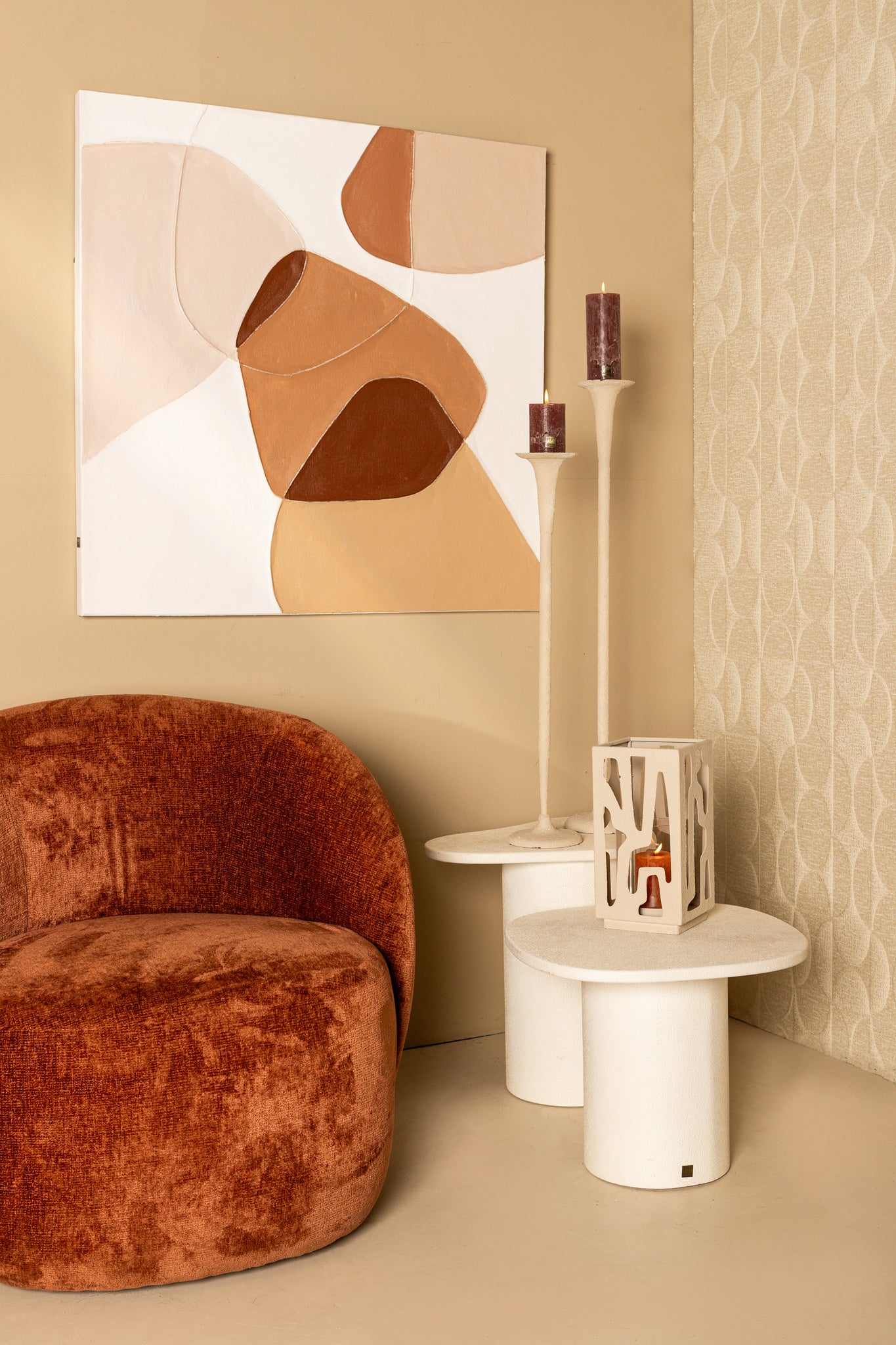 Olympia Brown Canvas Wall Panell Organic