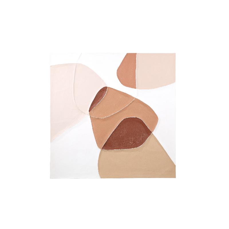 Olympia Bruin Canvas Wandpaneel Organisch 100x100x3.5 cm