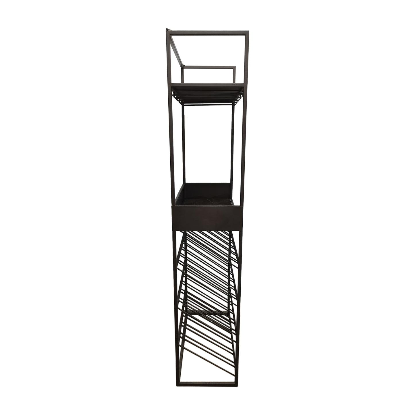 Arto Wine Rack Dark Grey Base Brown Marble