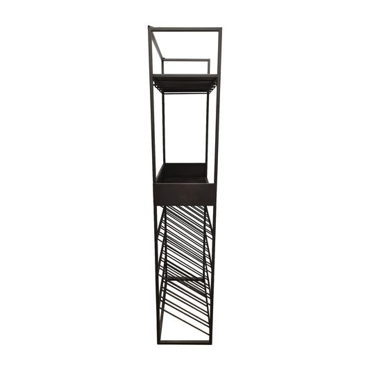Arto Wine Rack Dark Grey Base Brown Marble