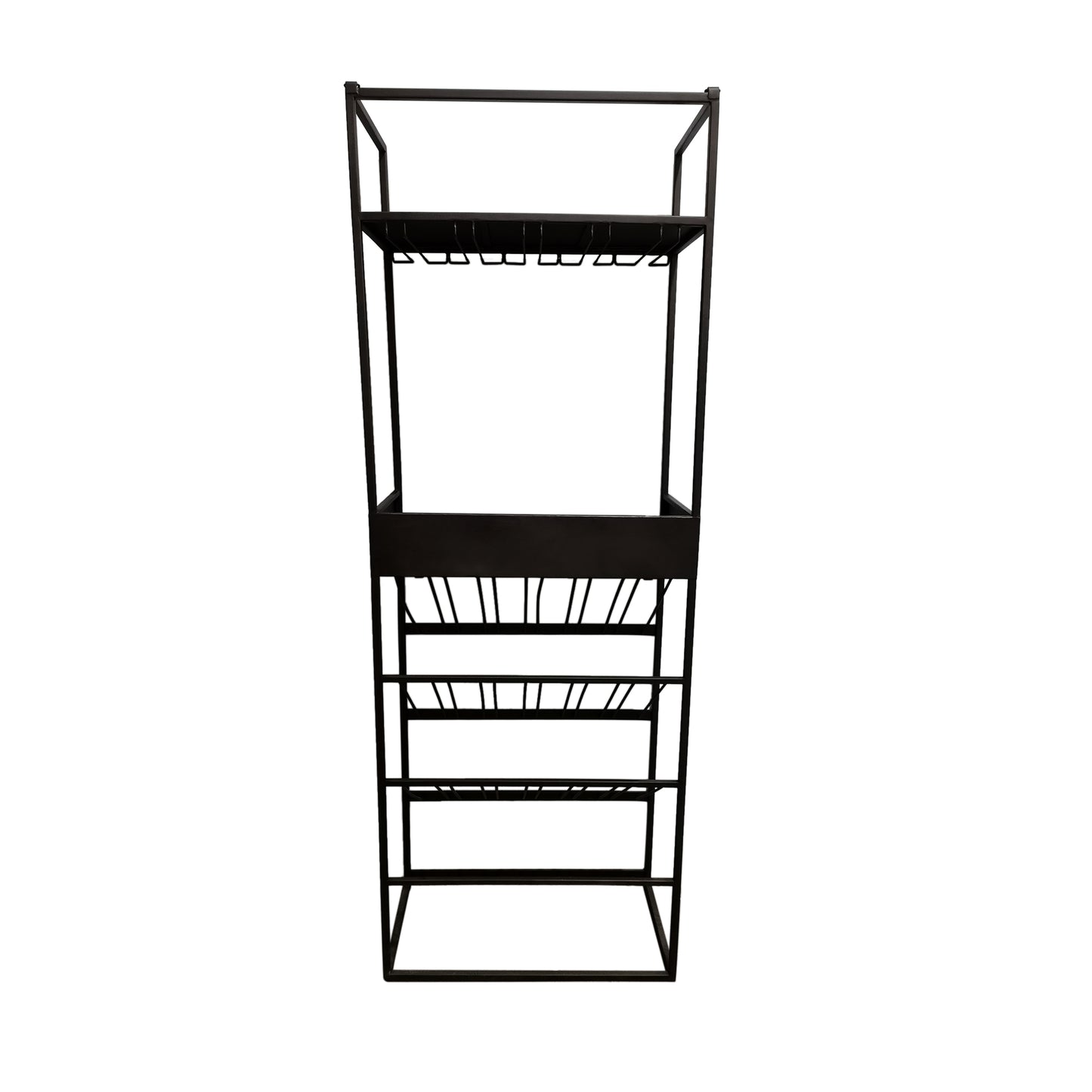 Arto Wine Rack Dark Grey Base Brown Marble