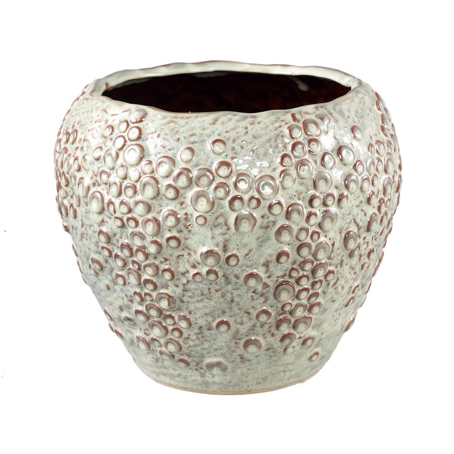 Avis Cream Ceramic Pot Round Shaped Scales XL