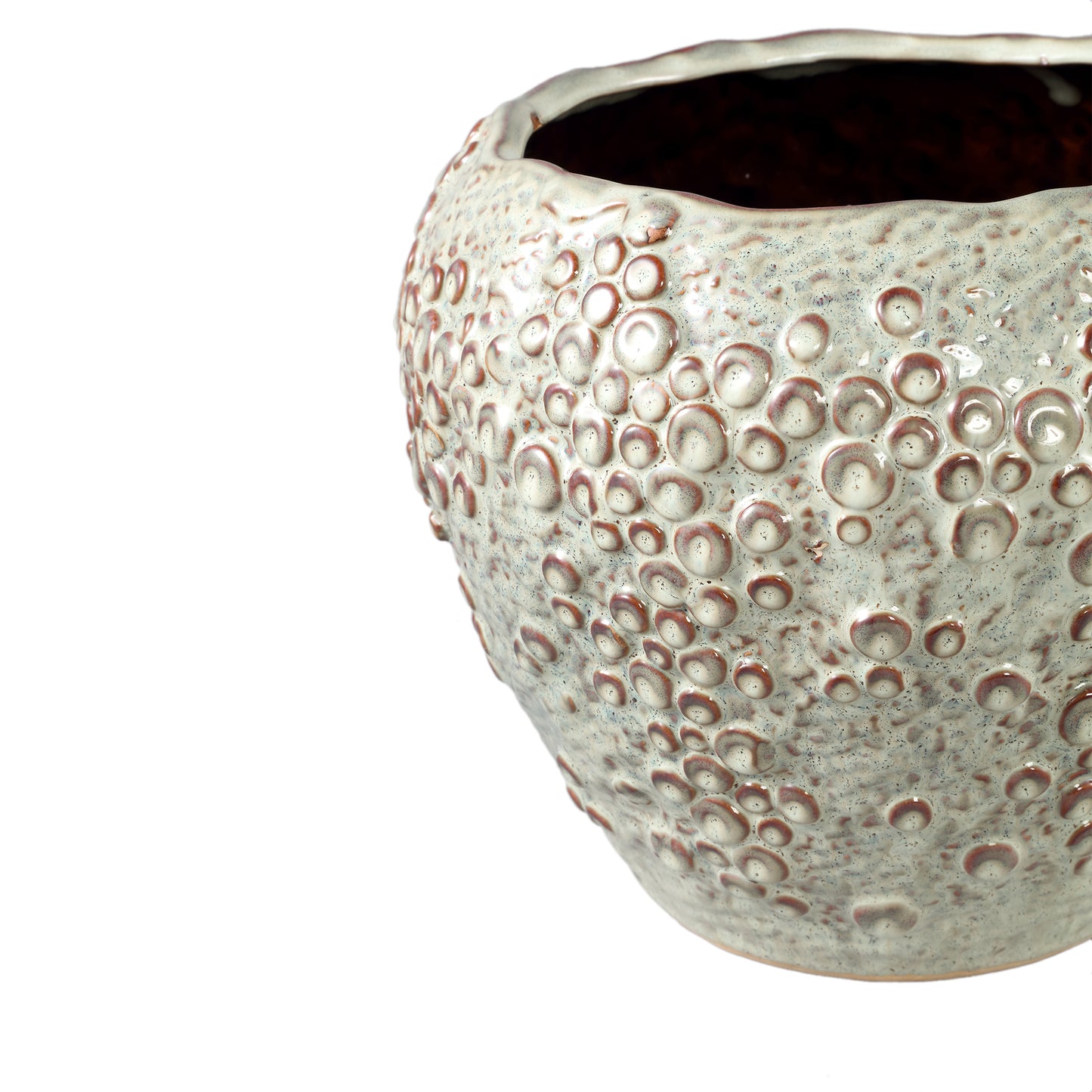 Avis Cream Ceramic Pot Round Shaped Scales XL