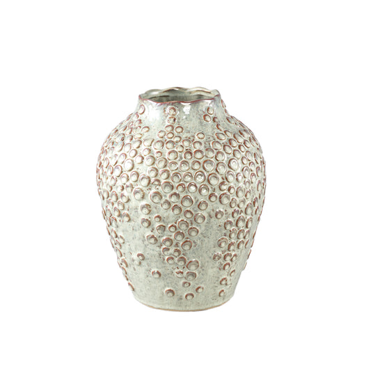 Avis Cream Ceramic Pot Round Shaped Scales High S