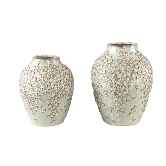 Avis Crème Keramische Pot Rond Set van 2 Stuks 30x24x24 cm