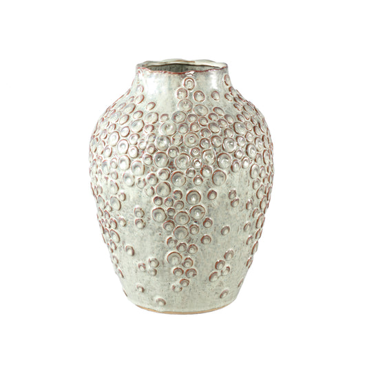 Avis Cream Ceramic Pot Round Shaped Scales High L