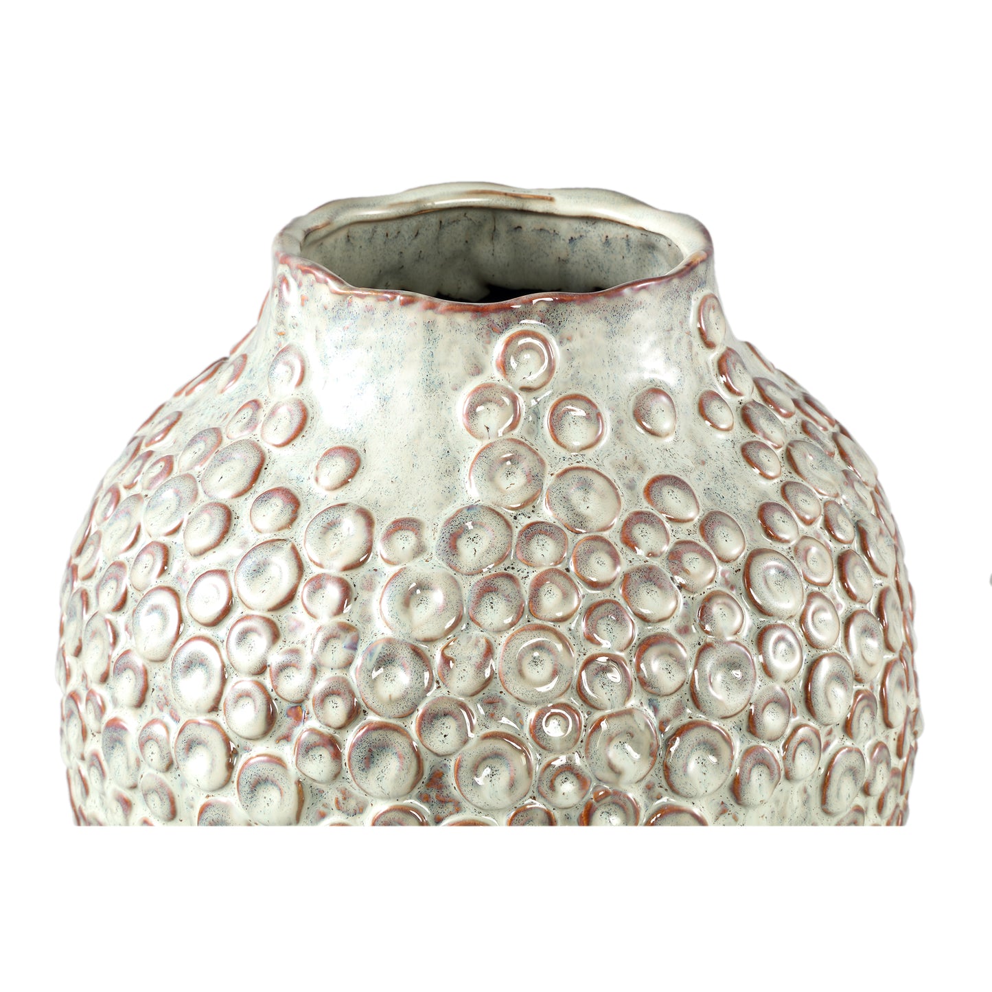 Avis Cream Ceramic Pot Round Shaped Scales High L