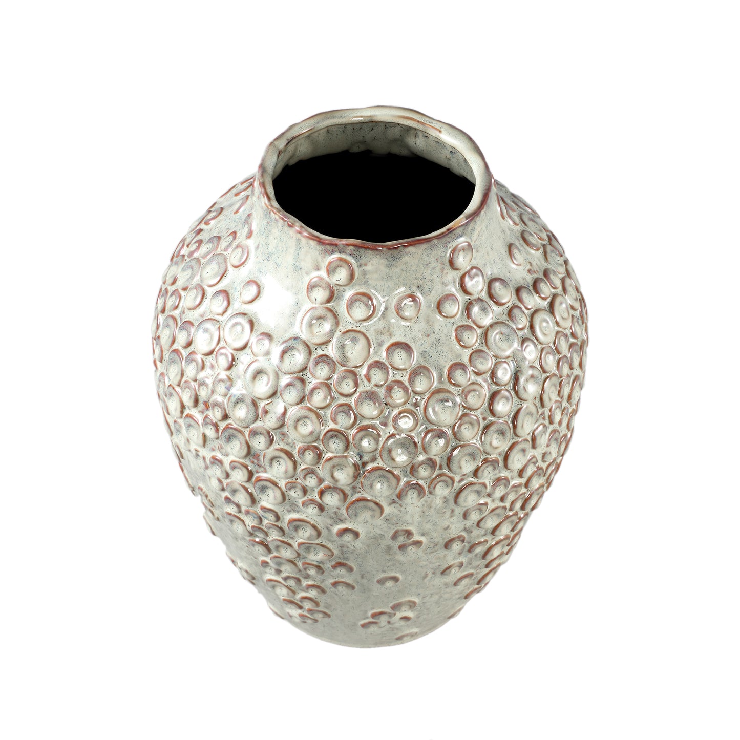 Avis Cream Ceramic Pot Round Shaped Scales High L