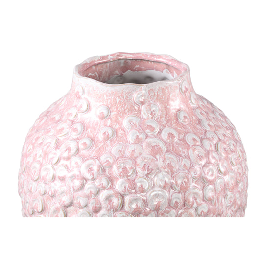 Avis Roze Keramische Pot Rond Vormig Schubben Hoog L 35x26x26 cm