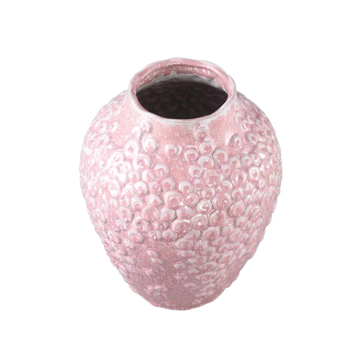 Avis PInk Ceramic Pot Round Shaped Scales High L