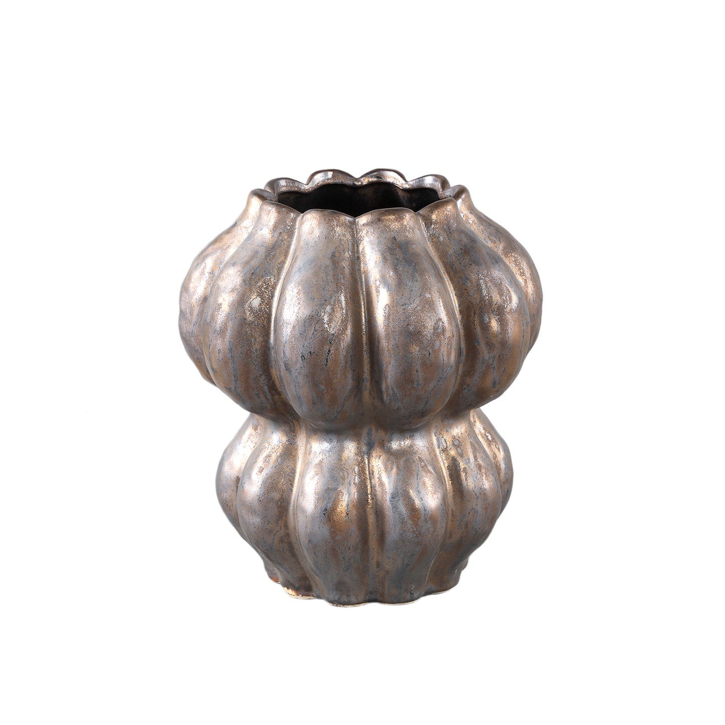 Niek Bronze Ceramic Pot Round Shaped Bulb S