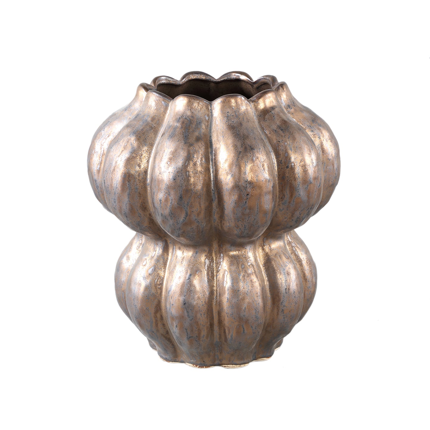 Niek Bronze Ceramic Pot Round Shaped Bulb M