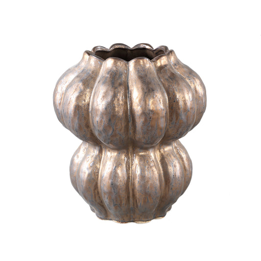 Niek Bronze Ceramic Pot Round Shaped Bulb M