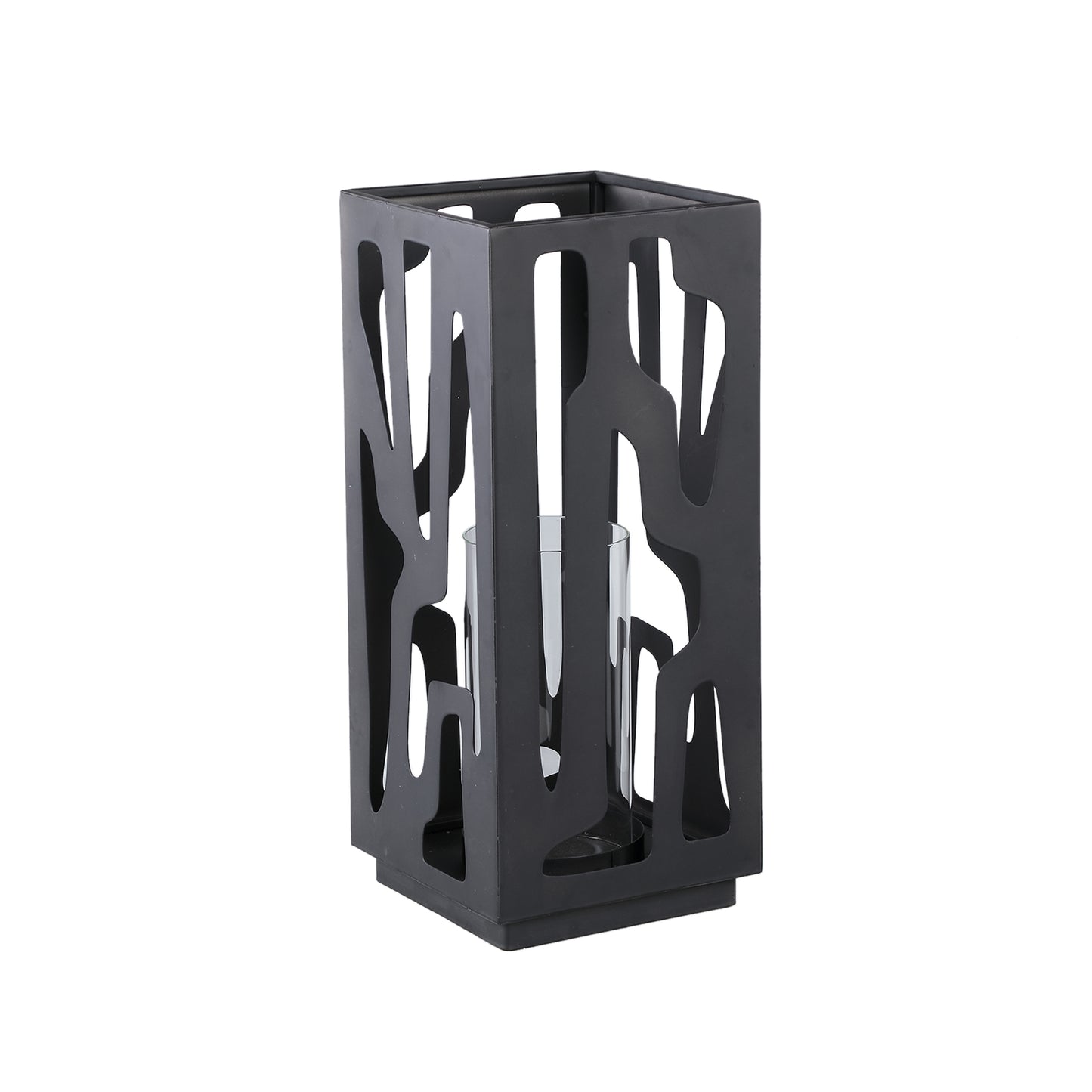 Dewey Black Iron Square Stormlight With Glass L