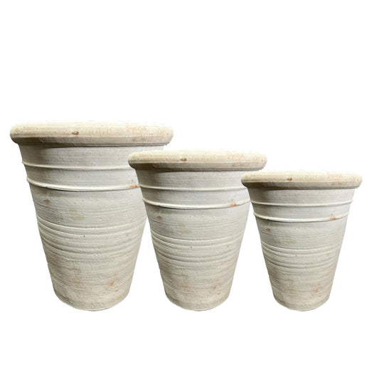 Maceo Beige Terracotta Round Pot Border SV3