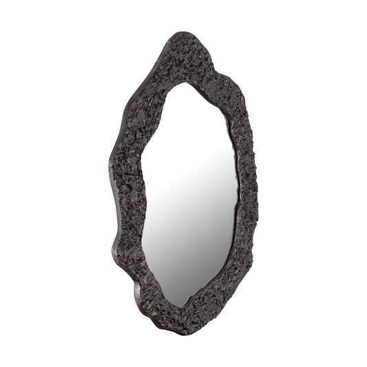 Morina Zwarte Aluminium Spiegel Organische Ovale Vorm 88x61x3 cm