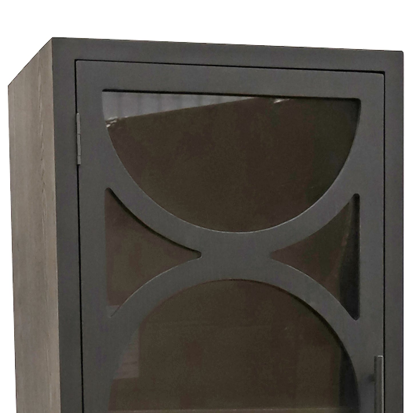 Dailey Black Wooden Cabinet Smoky Glass Door
